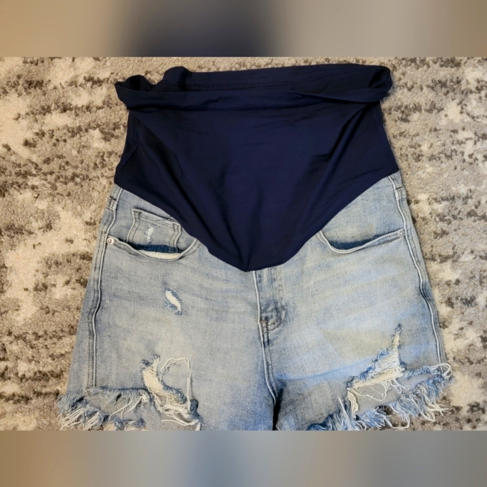 Pink Blush Maternity Jean Shorts